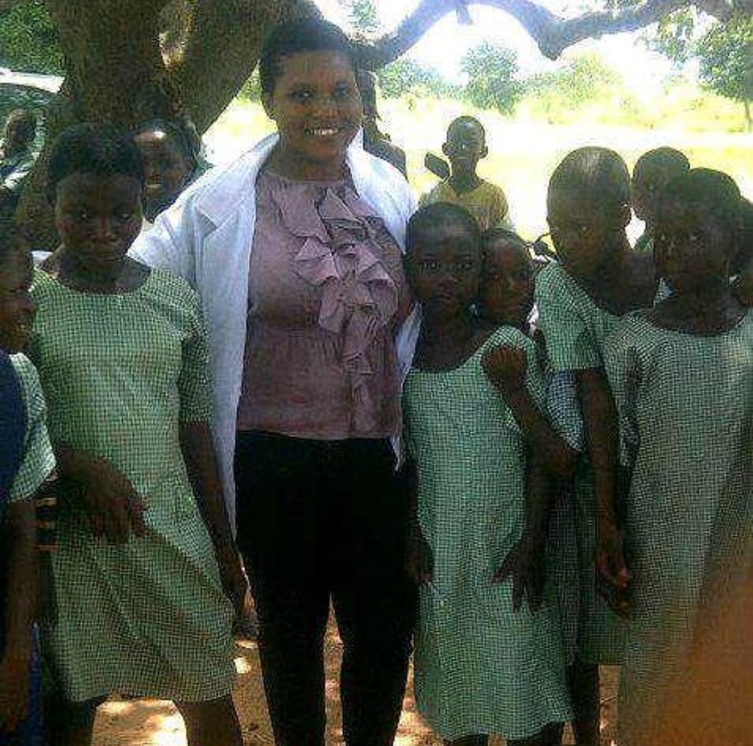 People gathered during a community medical outreach in Benue State, Nigeria.