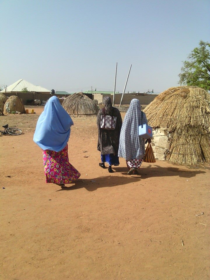 Members of a vaccination team in a Nigerian community.